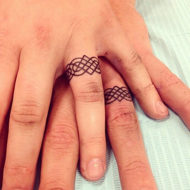 His and hers deals wedding ring tattoos